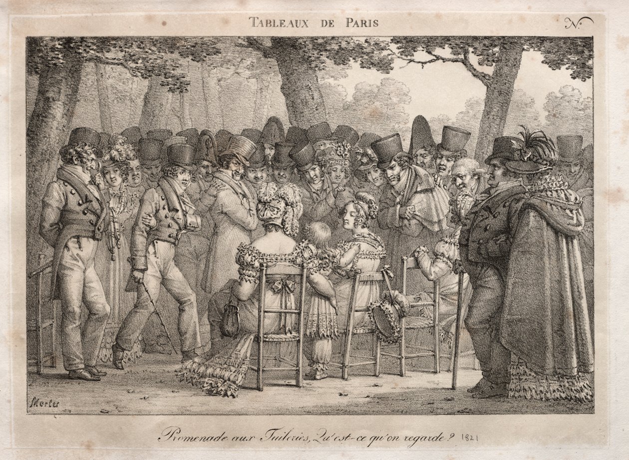 Cenas de Paris: Passeio nas Tulherias. O que eles estão olhando? de Jean Henri Marlet