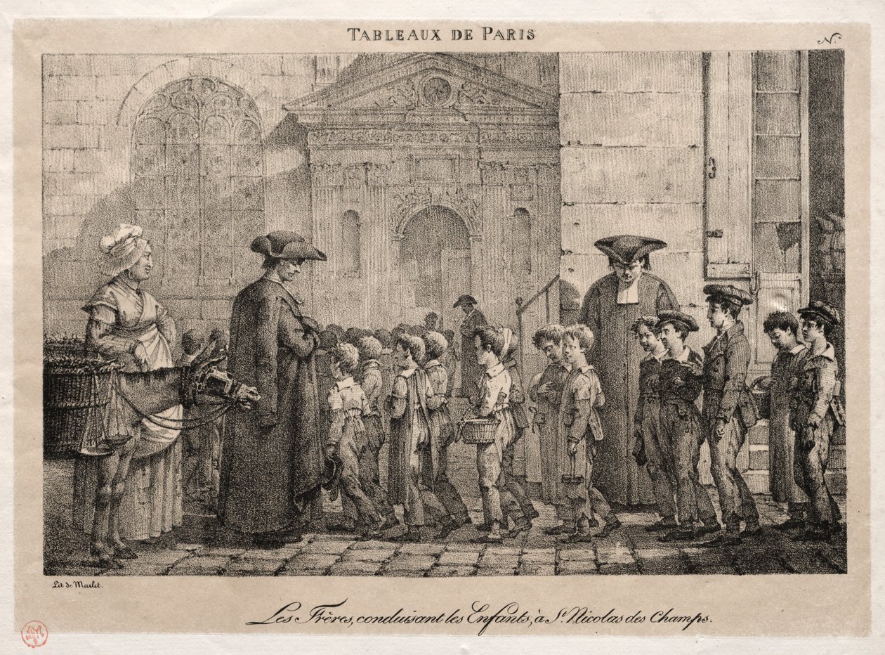 Cenas de Paris: Os Irmãos Conduzindo os Filhos a São Nicolau dos Campos. de Jean Henri Marlet
