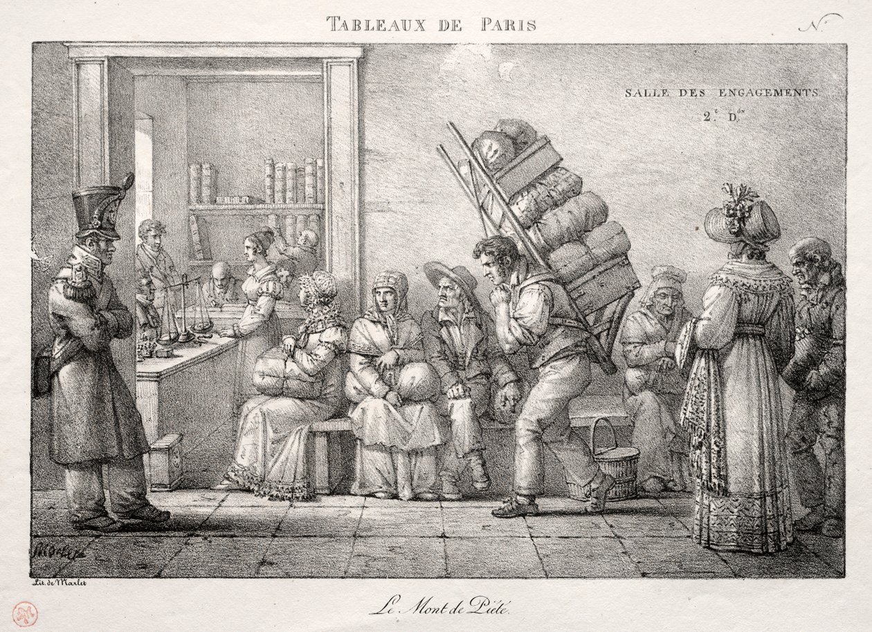 Cenas de Paris: a loja de penhores. de Jean Henri Marlet