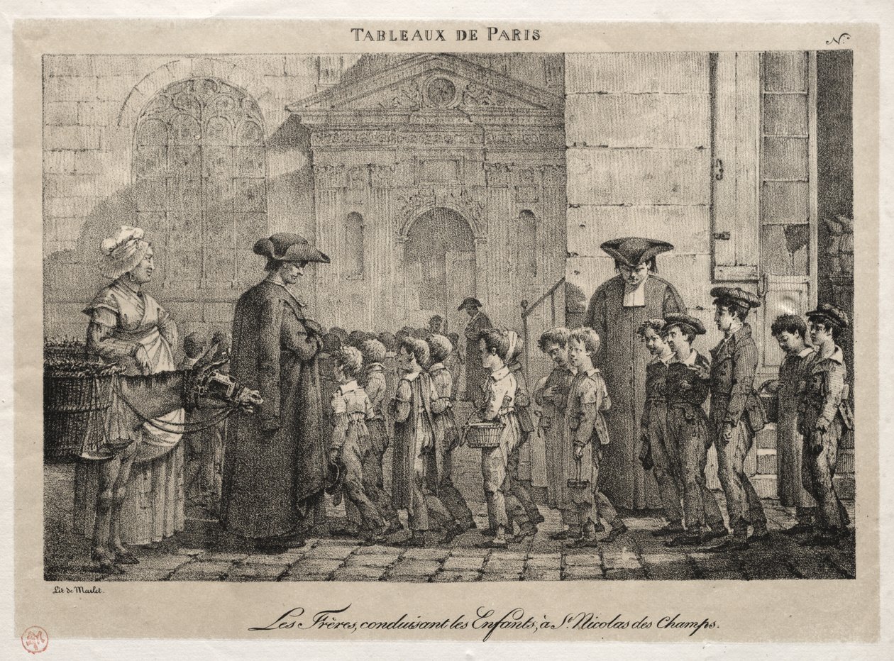 Cenas de Paris: Os Irmãos conduzindo as crianças a São Nicolau dos Campos de Jean Henri Marlet