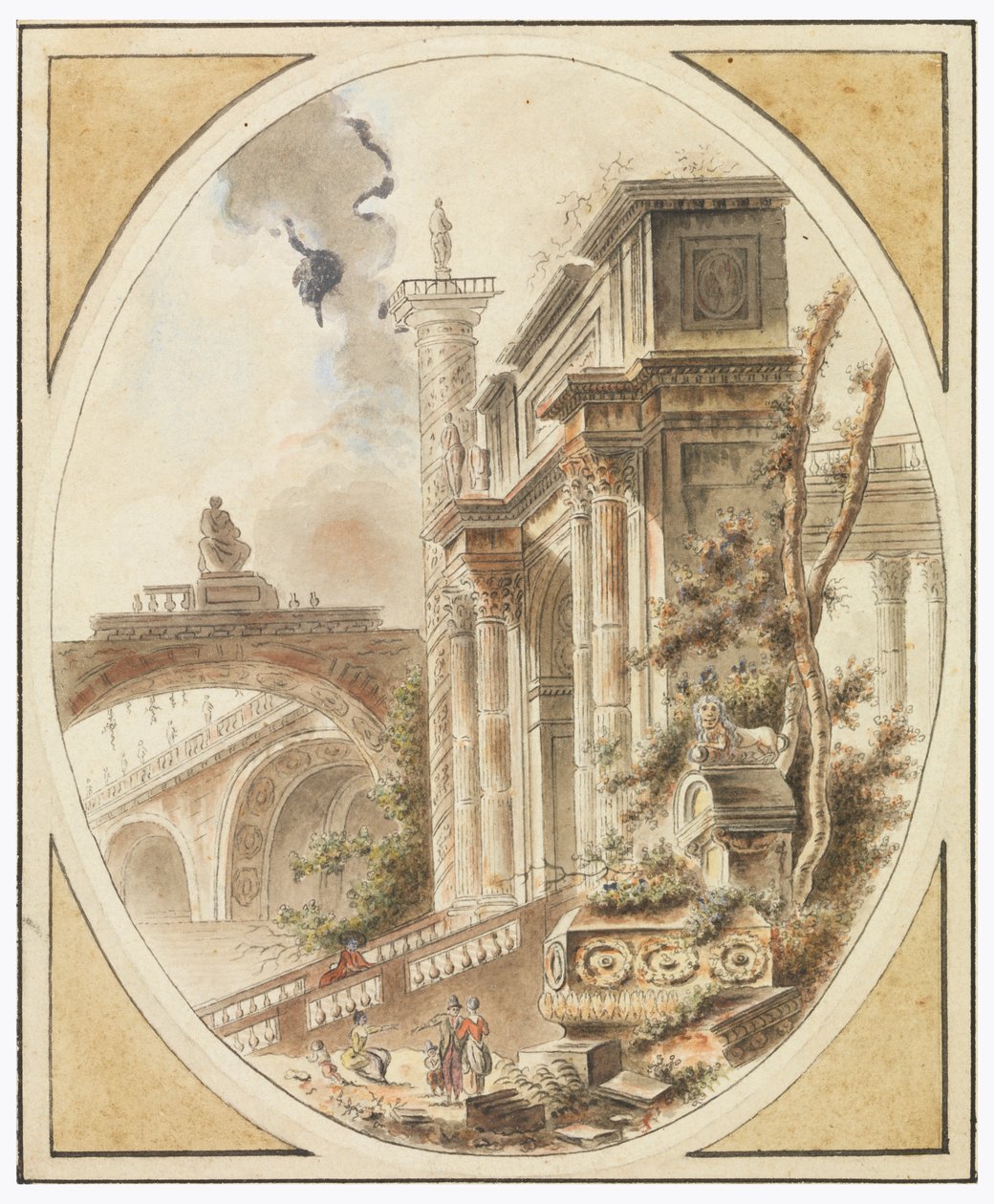 Fantasia de uma ruína arquitetônica de Jean Henry Alexandre Pernet