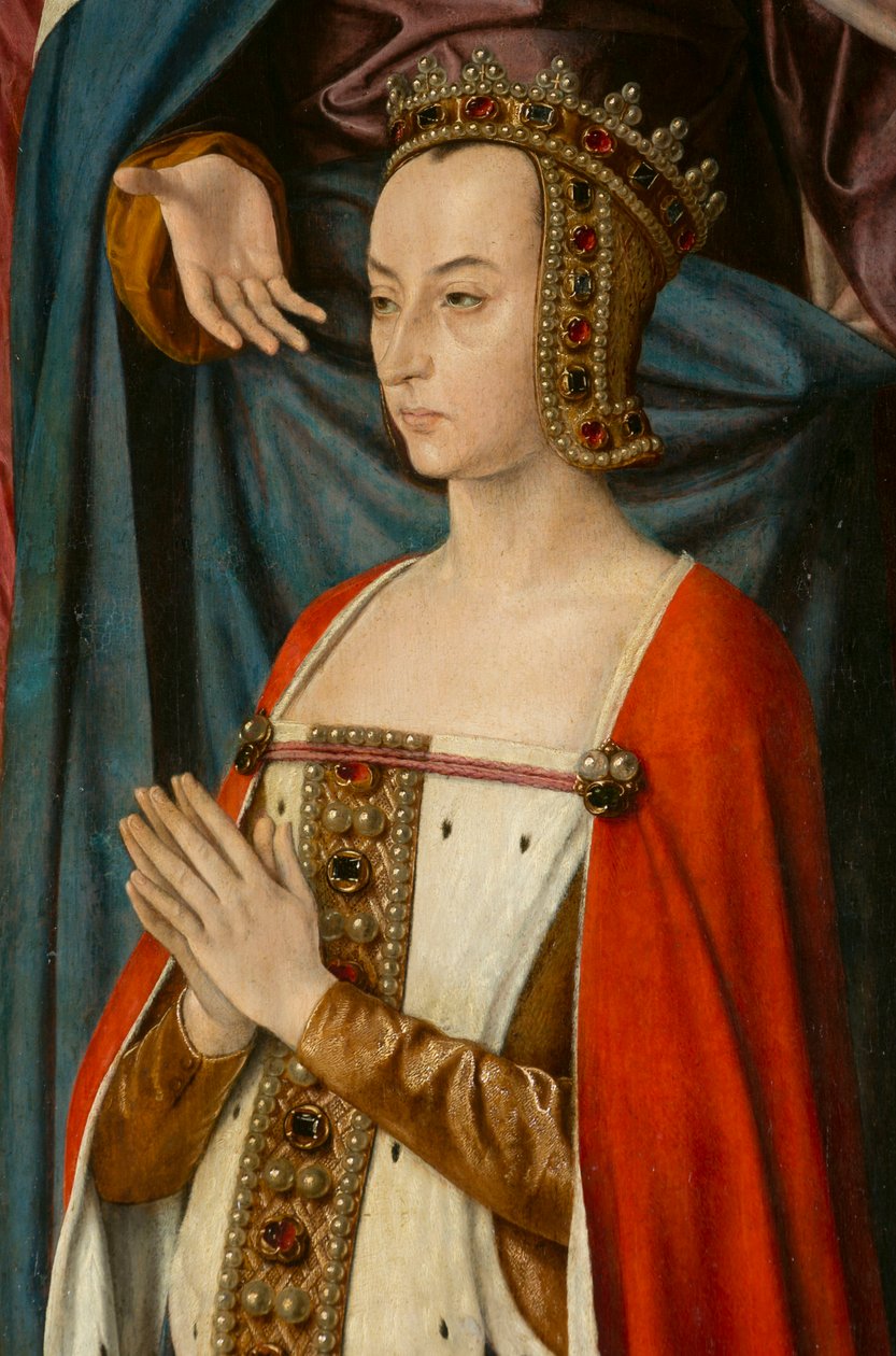Duquesa Anne de Beaujeu, detalhe. Tríptico do mestre de Moulins de Jean Hey