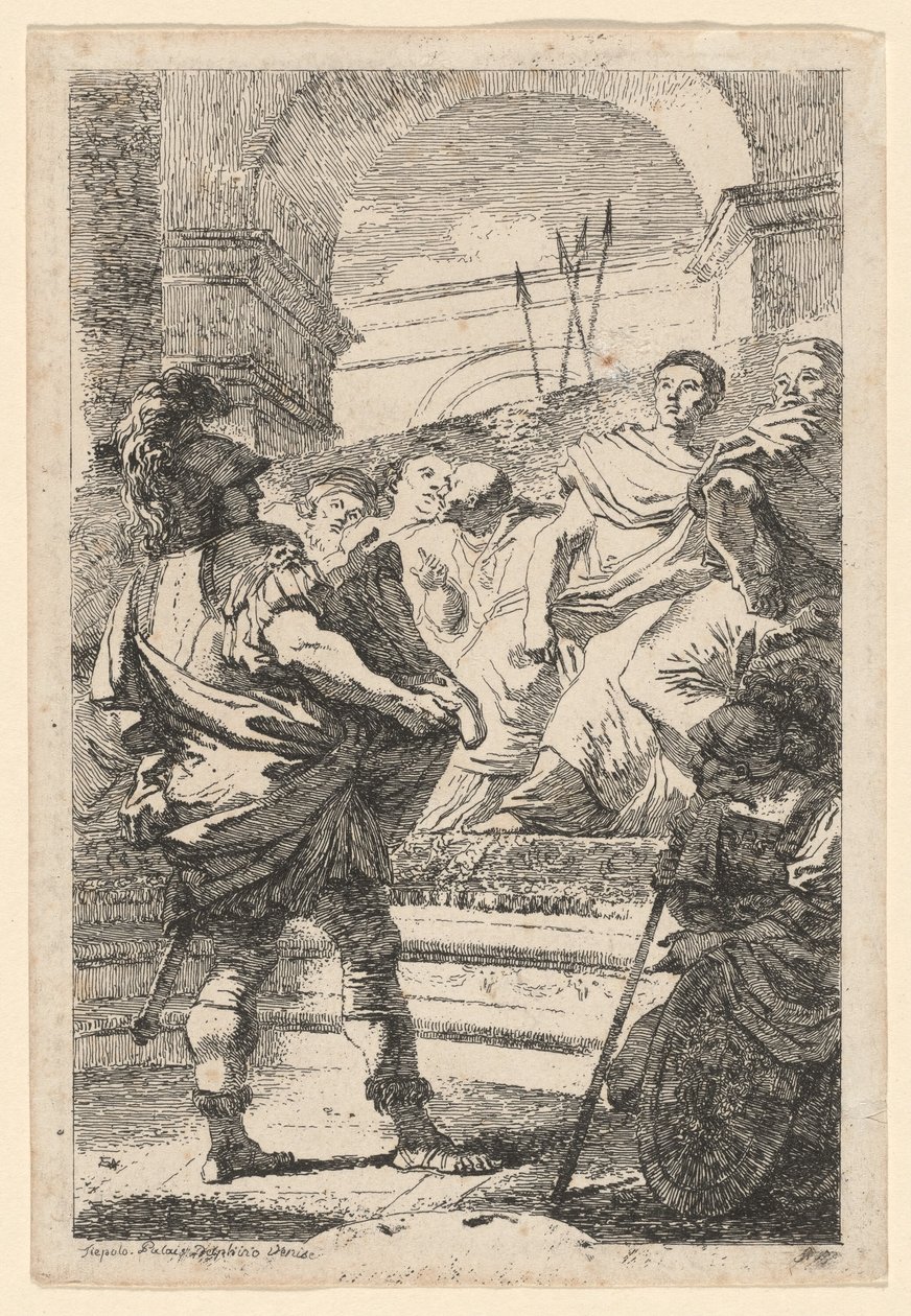 Mucius Scaevola de Jean Honoré Fragonard after Giovanni Battista Tiepolo