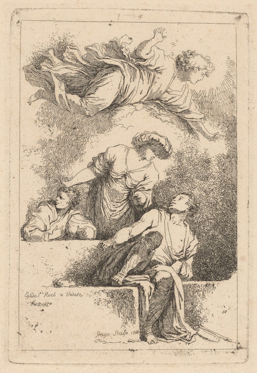 Os discípulos no túmulo de Jean Honoré Fragonard after Jacopo Tintoretto