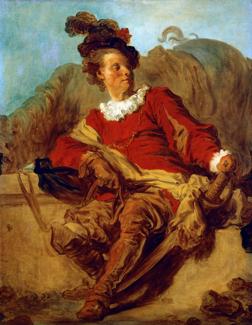 Abade de Saint-Non, vestido em estilo espanhol, por Jean Honore Fragonard (1732-1806) de Jean Honore Fragonard