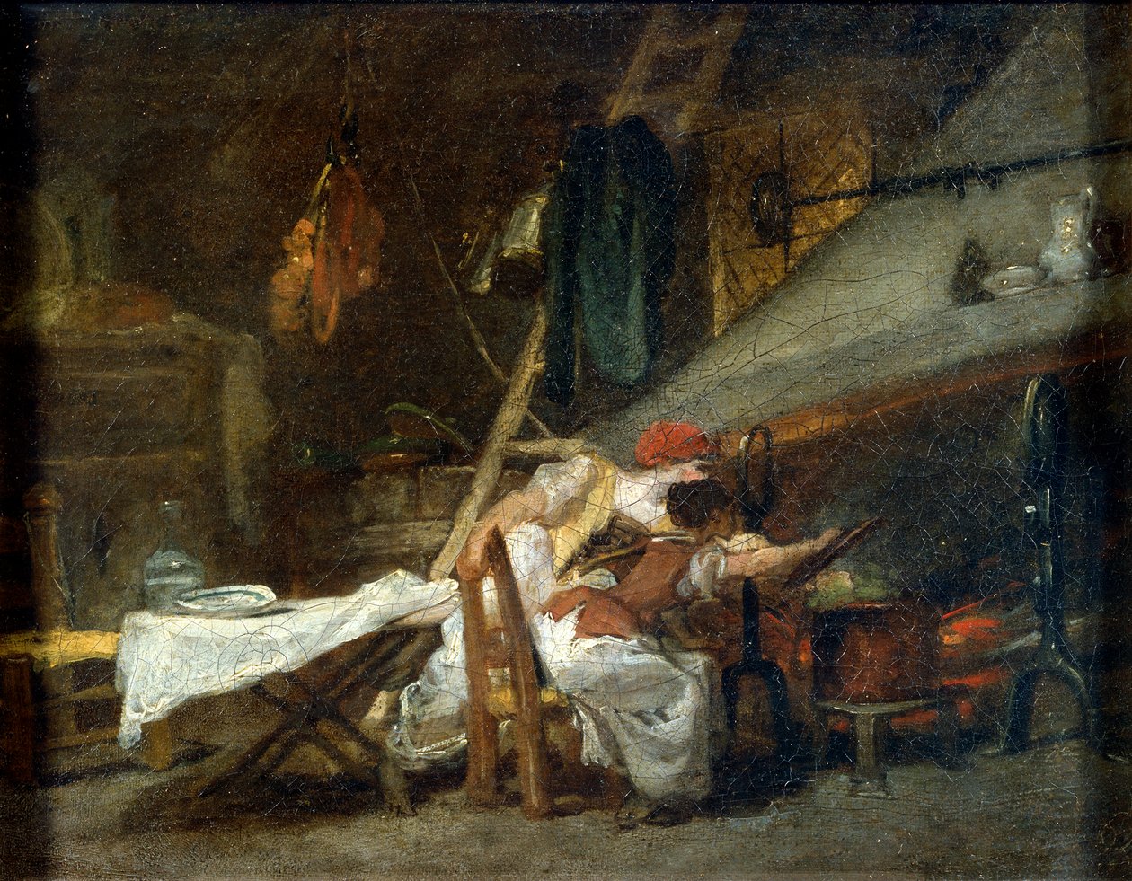 No fogão, século XVIII ou início do século XIX de Jean Honore Fragonard
