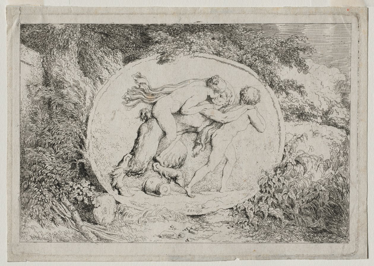 Bacanais: Ninfa mente essa sátira de Jean Honore Fragonard