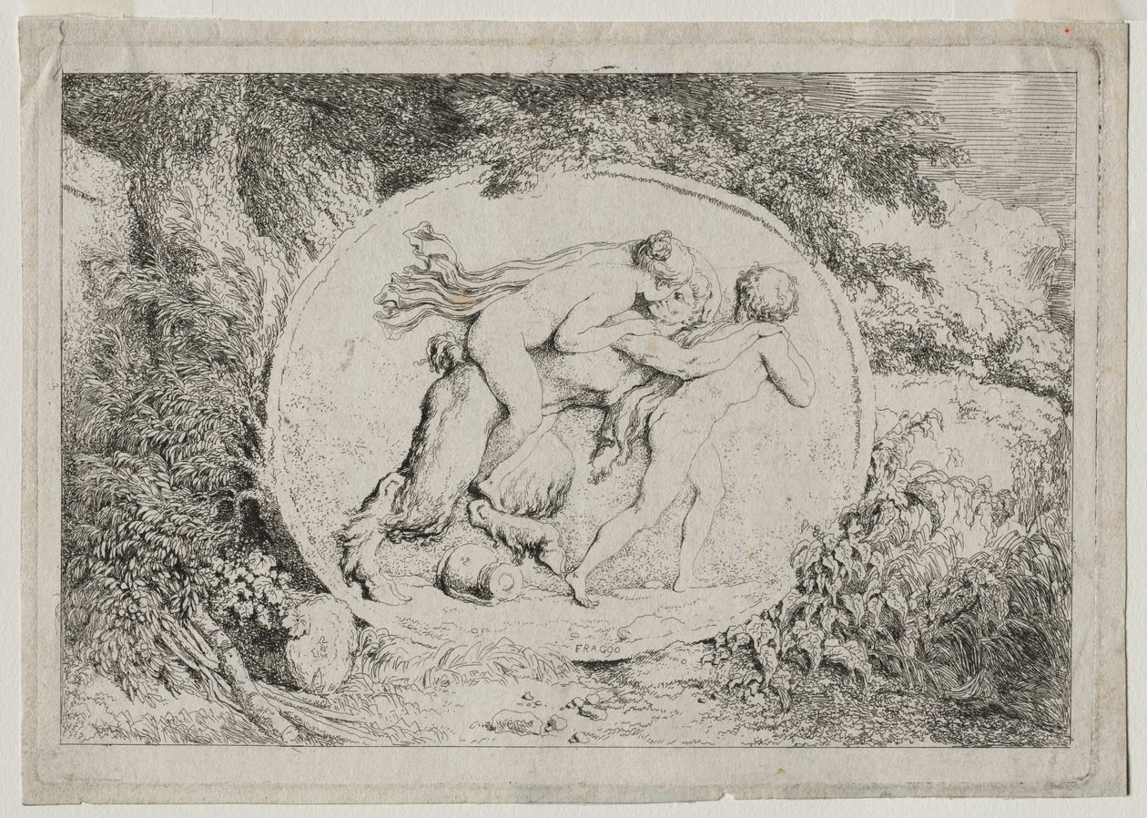 Bacanal: Ninfa Montada em um Sátiro, 1763. de Jean Honore Fragonard