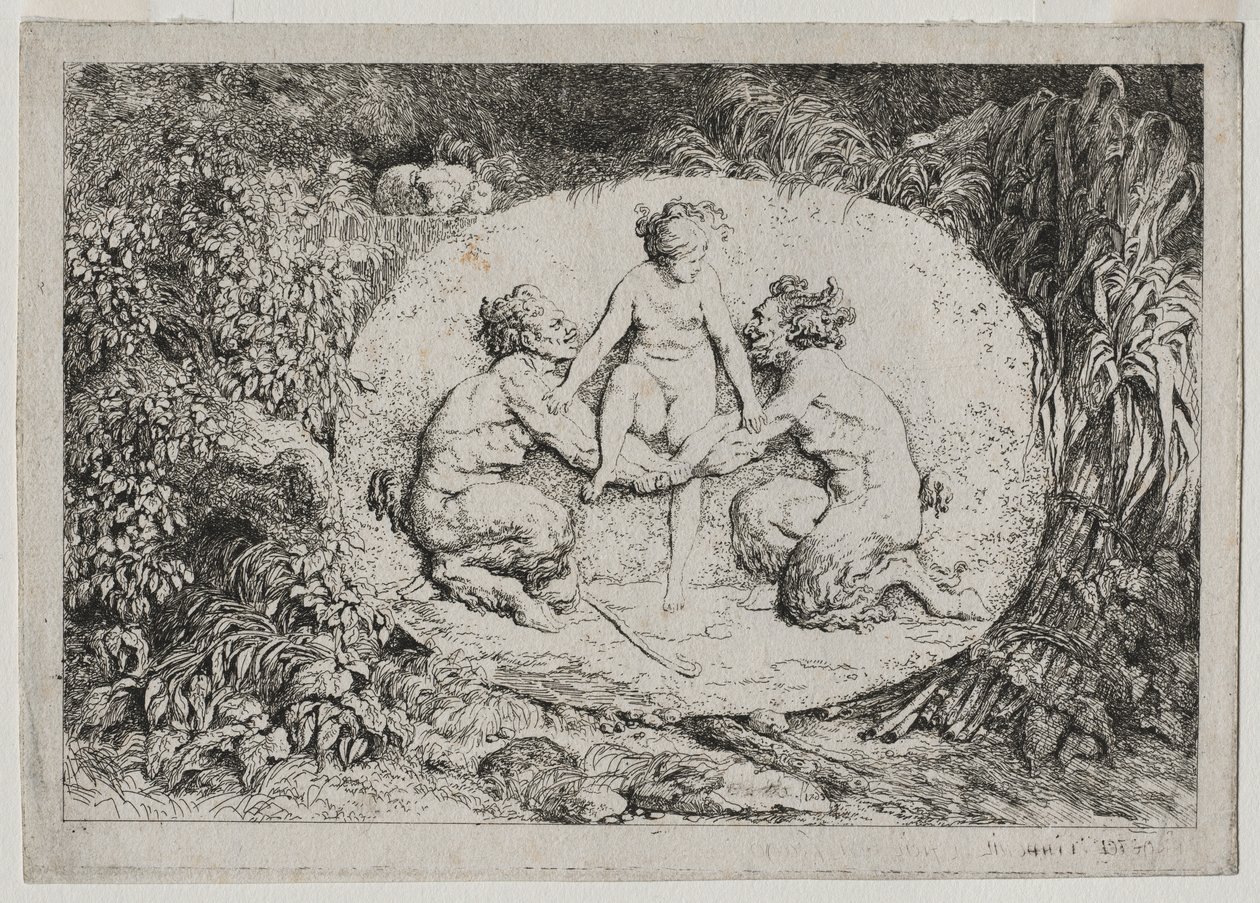 Bacchanales: Ninfa Apoiada por Dois Sátiros, 1763. de Jean Honore Fragonard