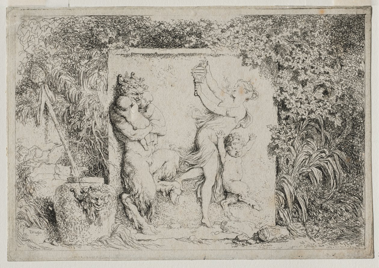 Bacchanales: A Dança dos Sátiros, 1763. de Jean Honore Fragonard
