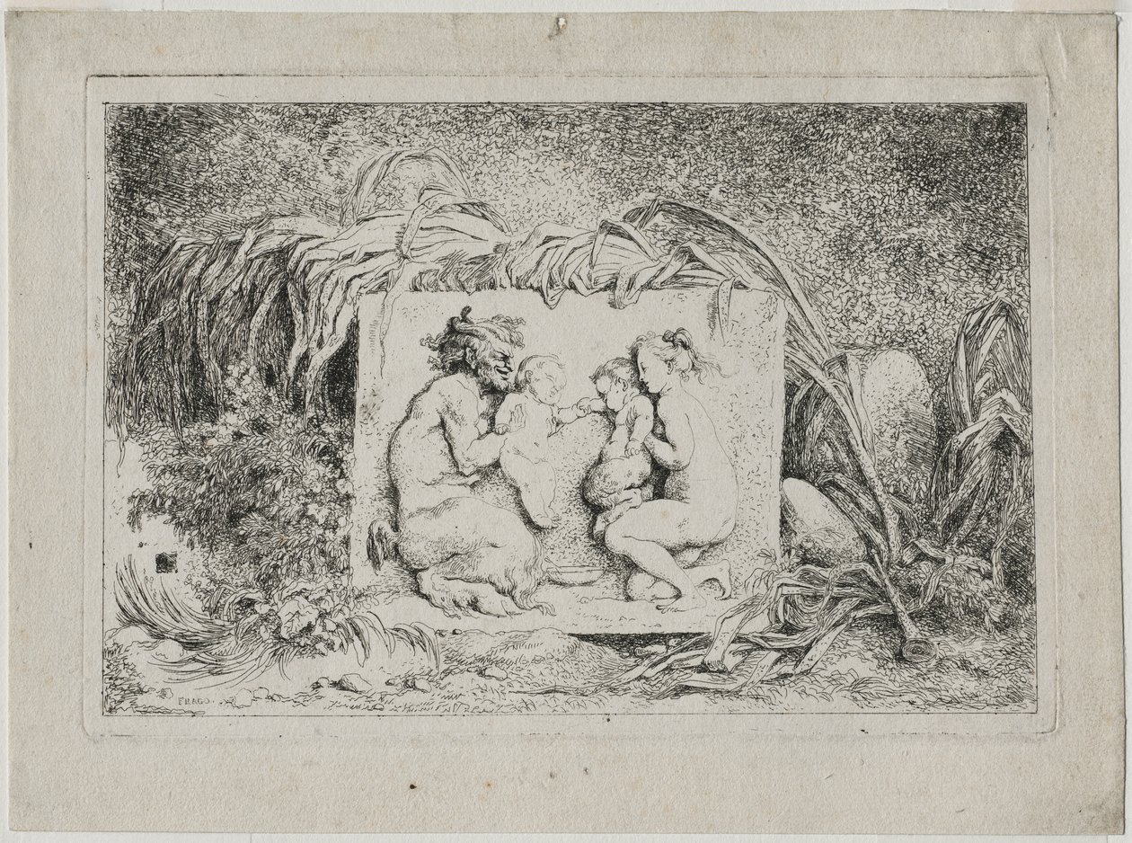 Bacchanales: A Família Sátiros, 1763. de Jean Honore Fragonard