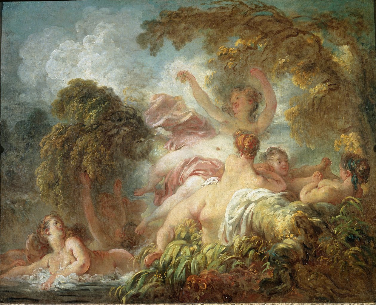 Banhistas - óleo sobre tela de Jean Honore Fragonard
