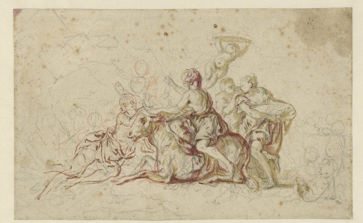 Europa raptada por Júpiter sob o disfarce de um touro de Jean Honore Fragonard