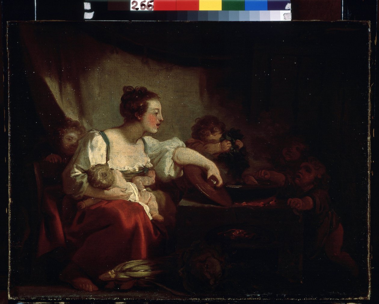 ""A família pobre"" (A família pobre) Pintura de Jean Honore Fragonard (1732-1806) 1760-1762 Museu Pushkin, Moscou de Jean Honore Fragonard