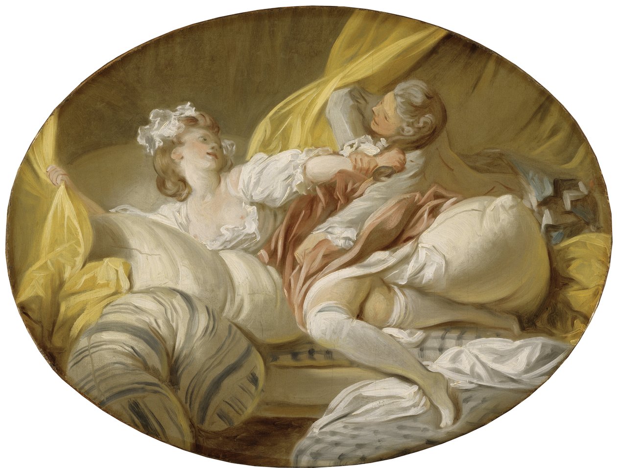 La resistance inutile (Resistência inútil), por Fragonard, Jean Honore (1732-1806). Óleo sobre tela. Dimensão : 45x60,5 cm. Nationalmuseum Stockholm de Jean Honore Fragonard