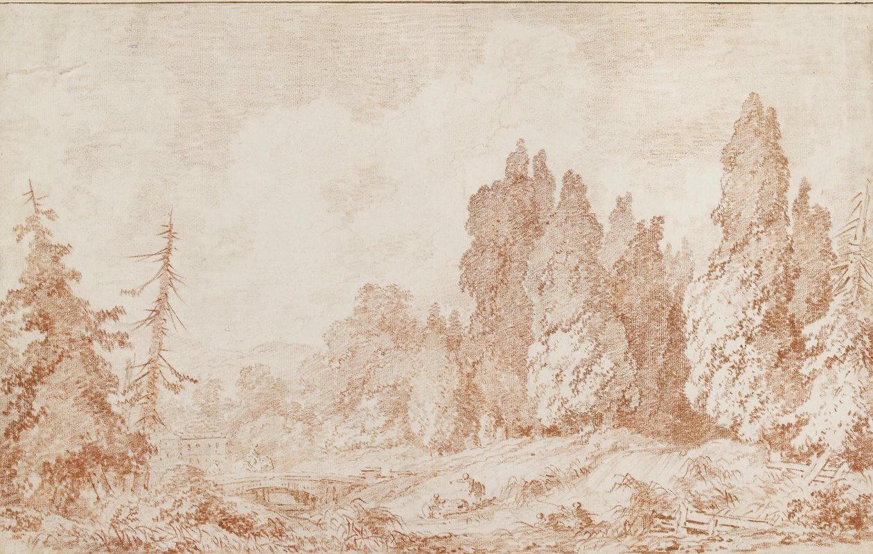Paisagem com Ponte, c1760 de Jean Honore Fragonard
