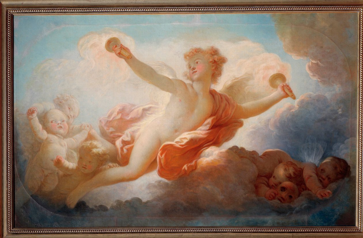 Love Kissing the Universe Painting de Jean Honore Fragonard (1732-1806). Século XVIII Toulon, Musee des Beaux Arts de Jean Honore Fragonard