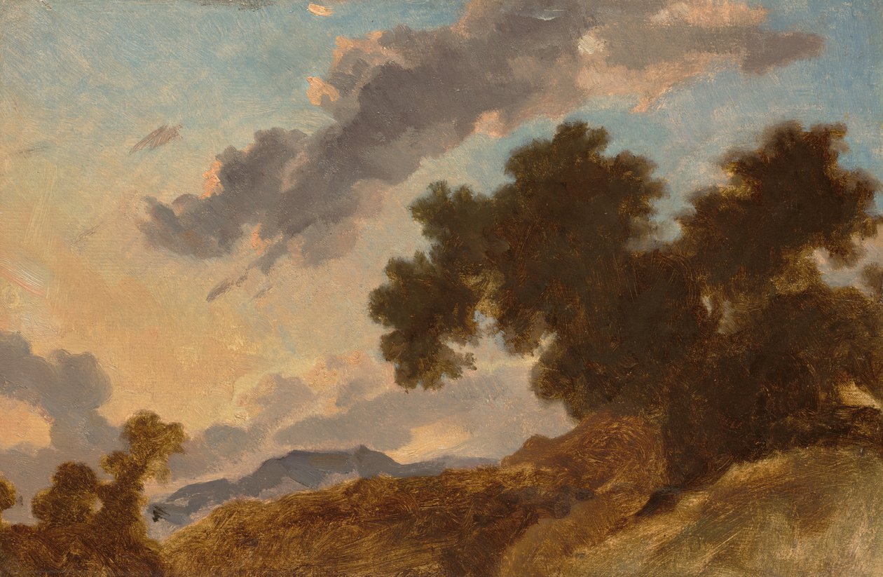 Paisagem montanhosa ao pôr do sol de Jean Honore Fragonard