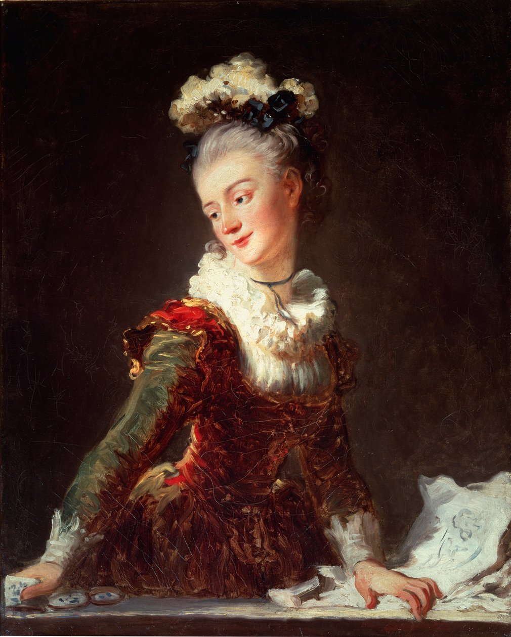 Retrato de Marie Madeleine Guimard, primeira bailarina da Ópera, cerca de 1769 (óleo sobre tela) de Jean Honore Fragonard