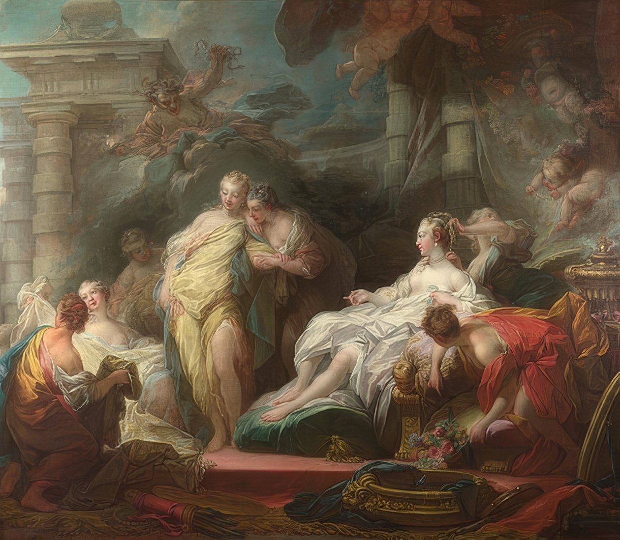 Psique mostrando presentes de cupido para suas irmãs. 1753 de Jean Honore Fragonard
