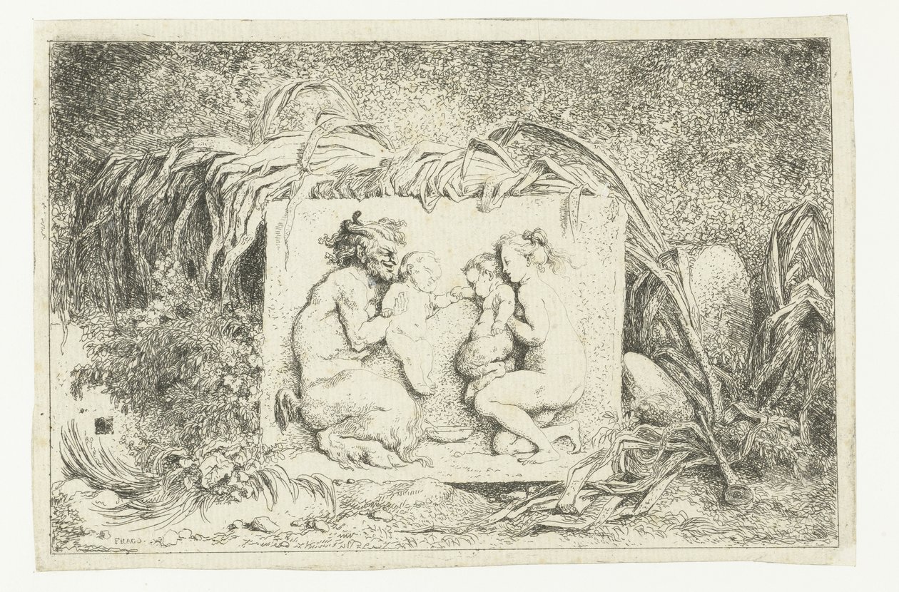 Satyr e ninfa com duas crianças
Bacanales (título da série)
Ninfas e Sátiros (título da série) de Jean Honore Fragonard