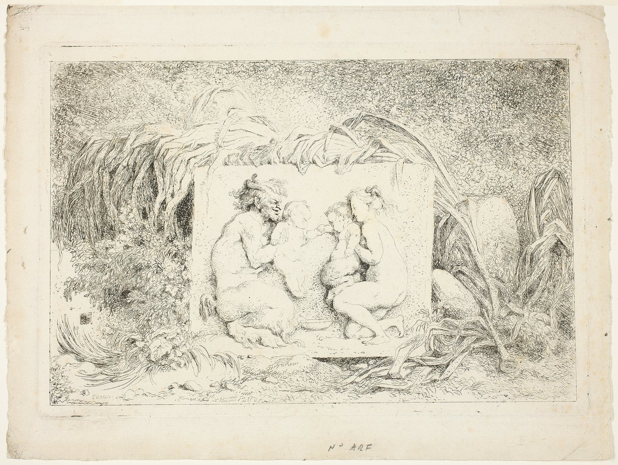 Sátiros dançando, de Bacchanales, ou Jogos dos Sátiros de Jean Honore Fragonard