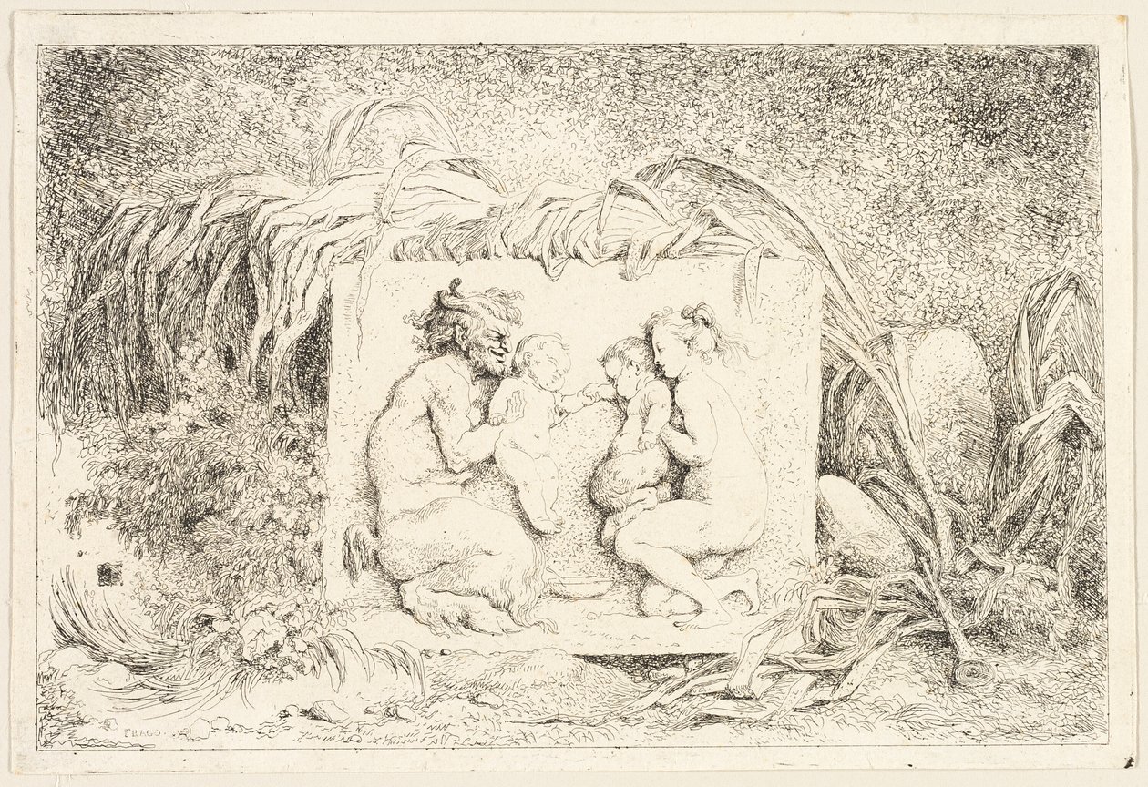 Família do Sátiro de Bacchanales, ou Jogos do Sátiro de Jean Honore Fragonard