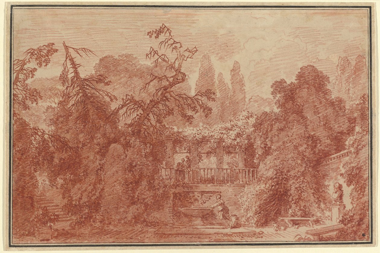 Terraço e jardim de uma villa italiana de Jean Honore Fragonard
