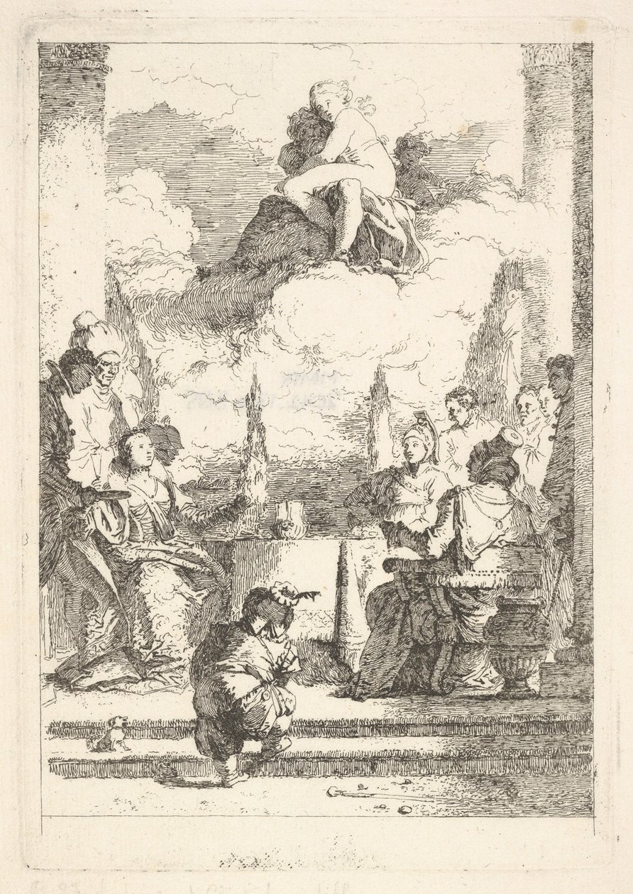 O Banquete de Antônio e Cleópatra, c. 1764. de Jean Honore Fragonard