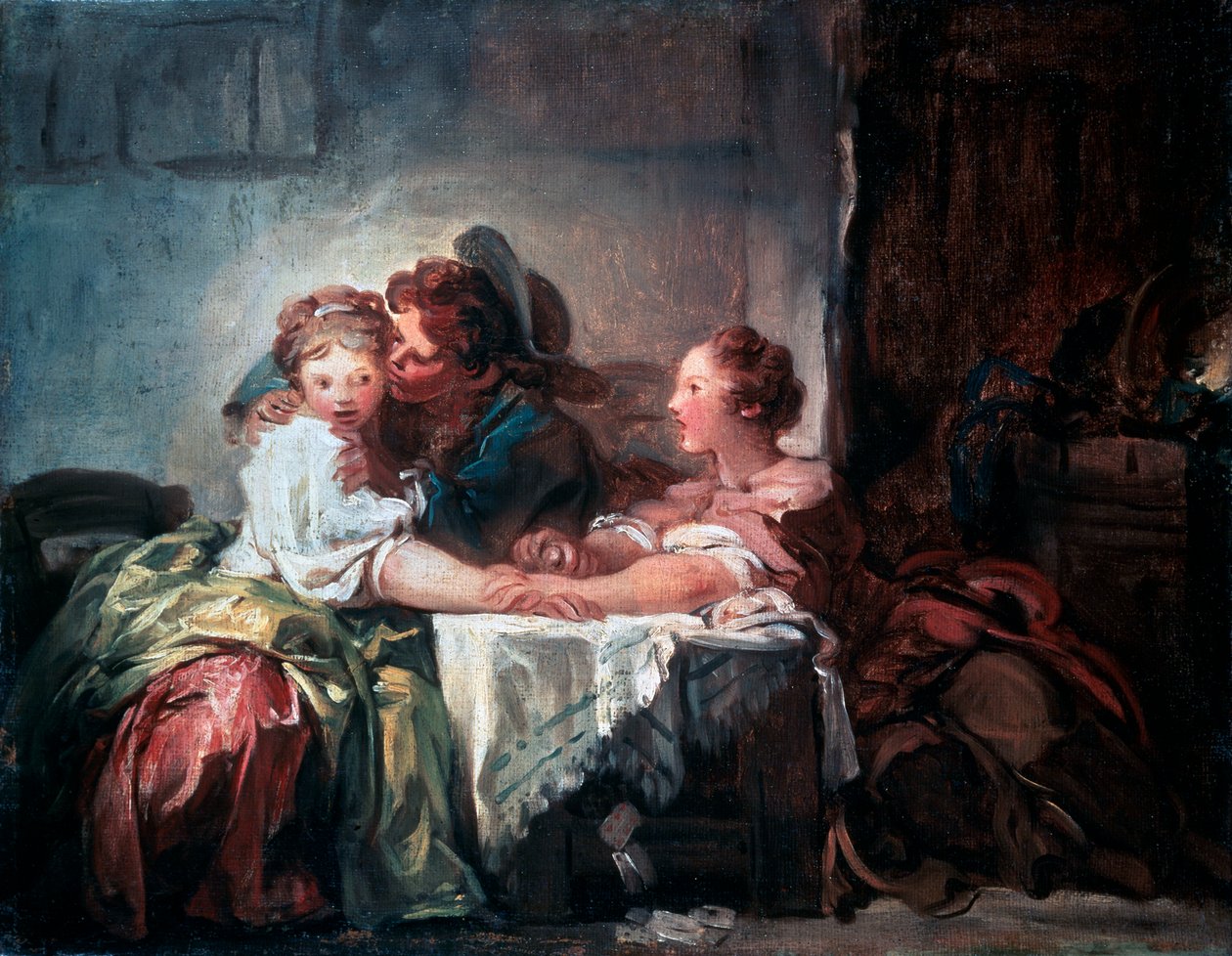 O beijo capturado, final do século XVIII de Jean Honore Fragonard