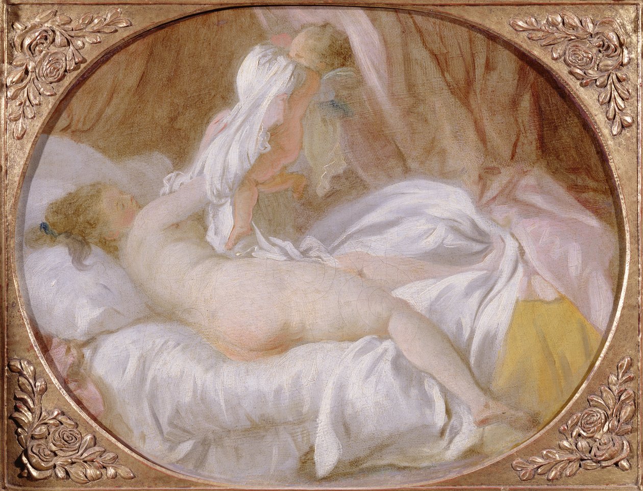 O Chemise Removed ou The Lady Undressing, antes de 1778 de Jean Honore Fragonard