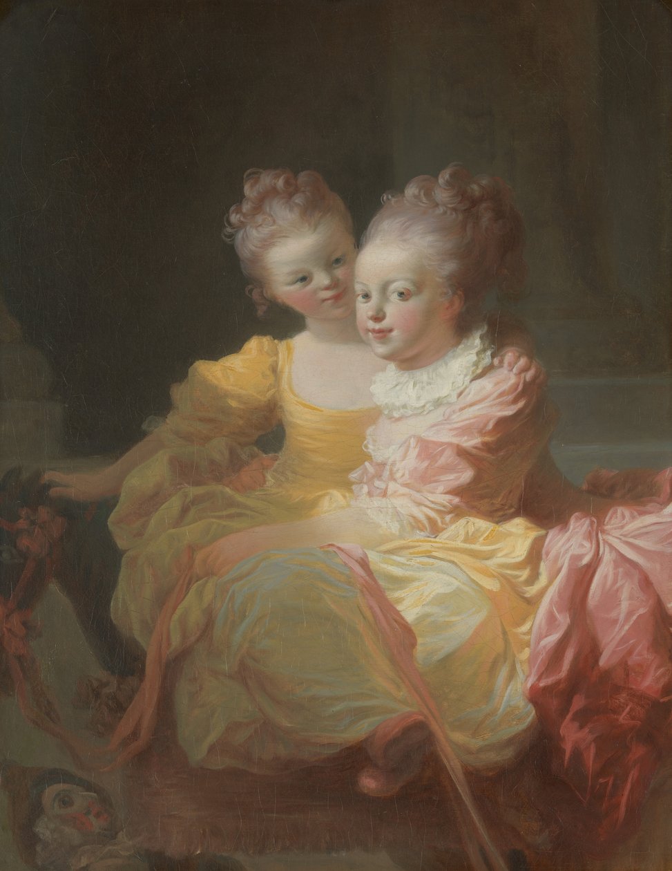 As Duas Irmãs, c.1769-70 (óleo sobre tela) de Jean Honore Fragonard