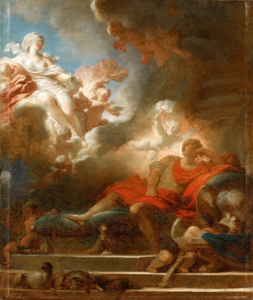 O sonho dos guerreiros do amor de Jean Honore Fragonard