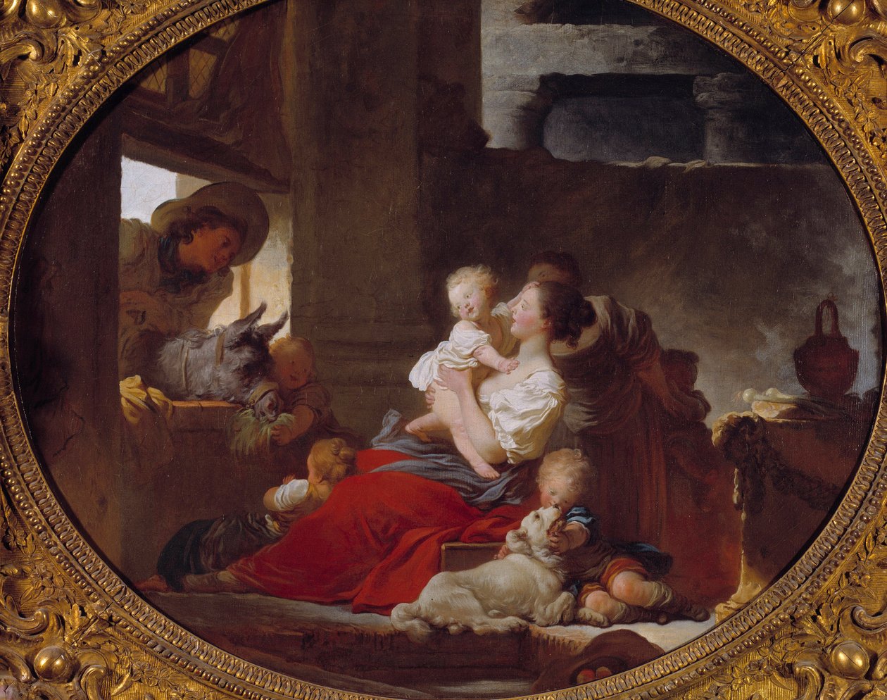 A família feliz Pintura de Jean Honore Fragonard (1732-1806) Paris do século XVIII, Musee Cognacq Jay de Jean Honore Fragonard