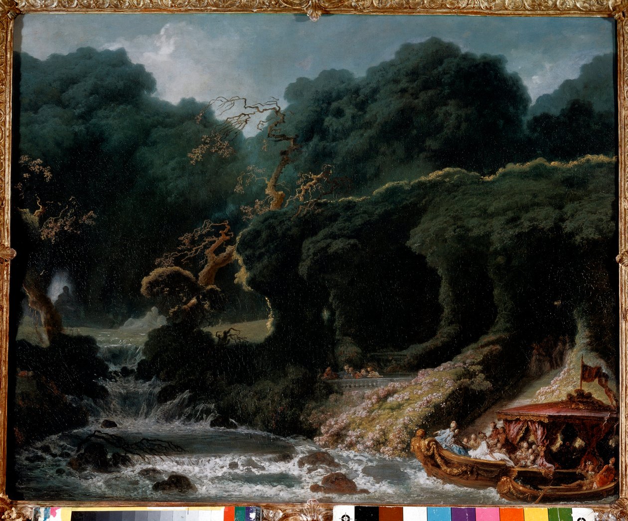 A festa em Rambouillet chamou a ilha do amor. Pintura de Jean Honore Fragonard (1732-1806) de Jean Honore Fragonard