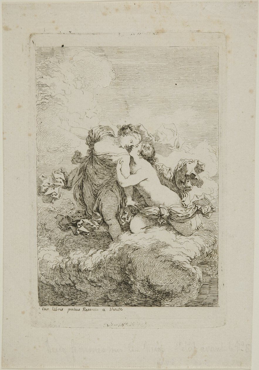 Duas figuras femininas em uma nuvem de Jean Honore Fragonard