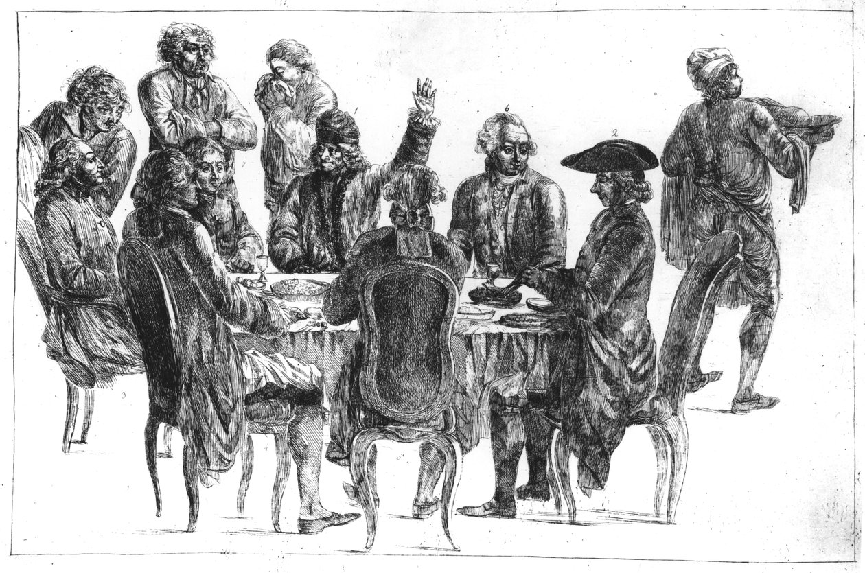 Os Filósofos na Ceia, c.1775 de Jean Huber