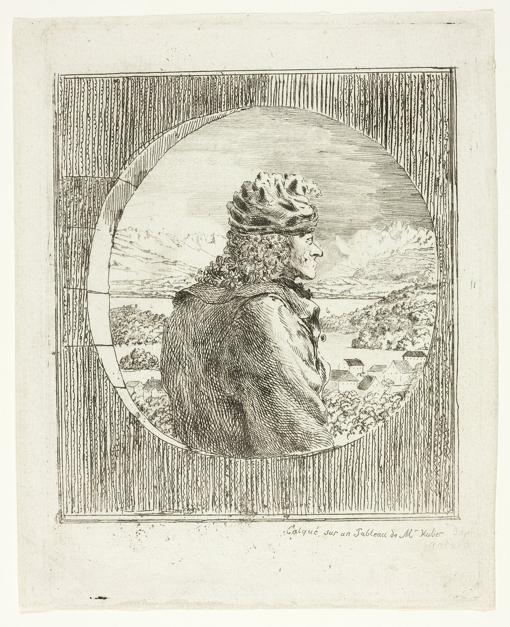 Voltaire visto de perfil de Jean Huber