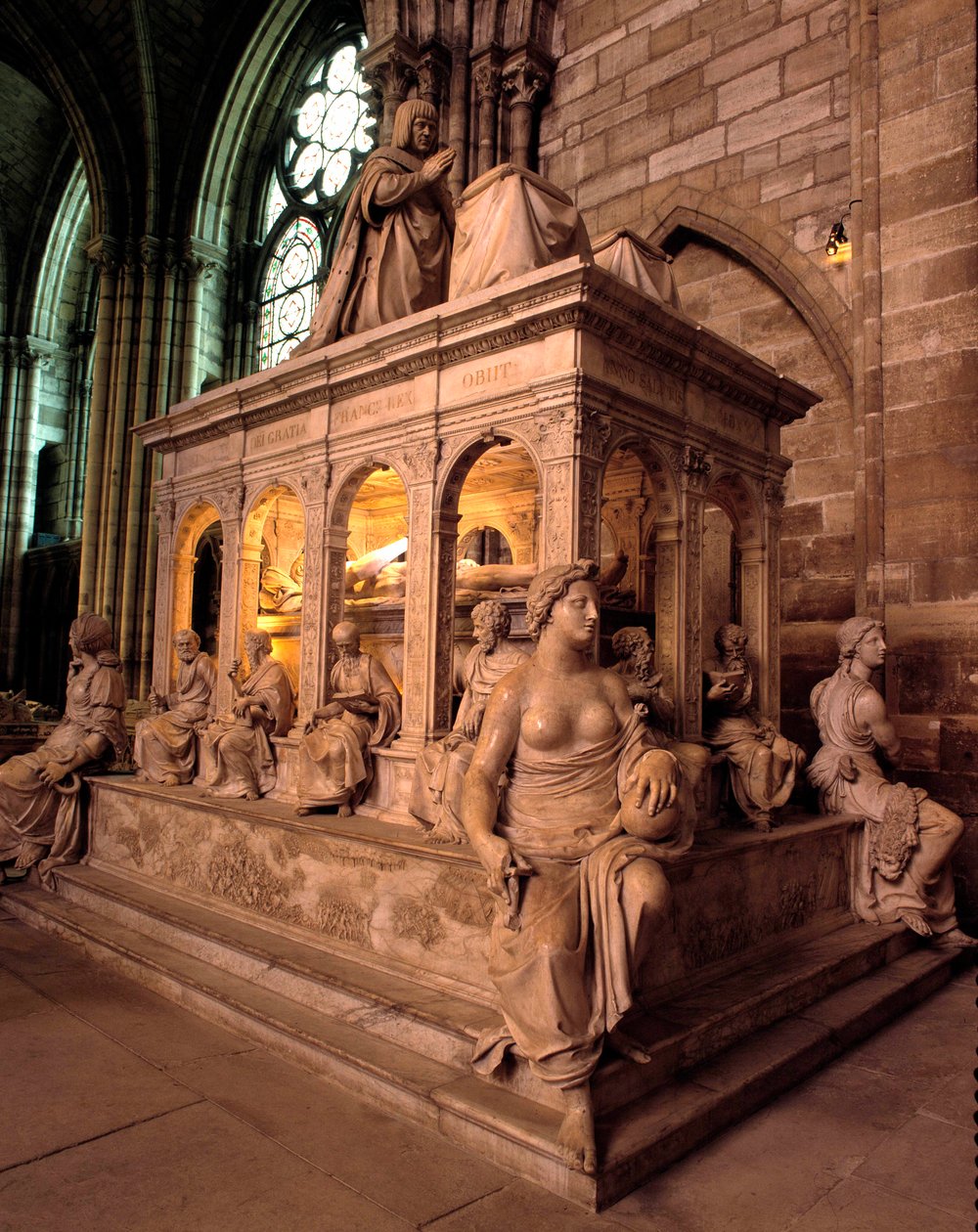 Orant and liking de Louis XII (1462-1515) e Anne de Bretagne (1477-1514) realizado por Jean Juste em 1531. Basílica de Saint Denis de Jean I Juste
