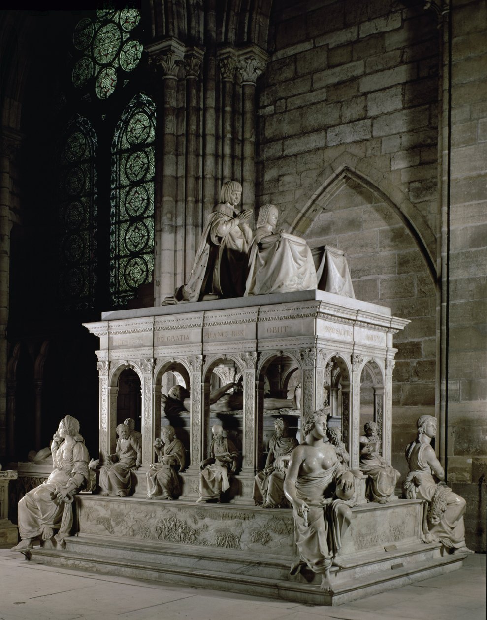 Túmulo de Luís XII (1462-1515) e Ana da Bretanha (1477-1514) (mármore) de Jean I Juste