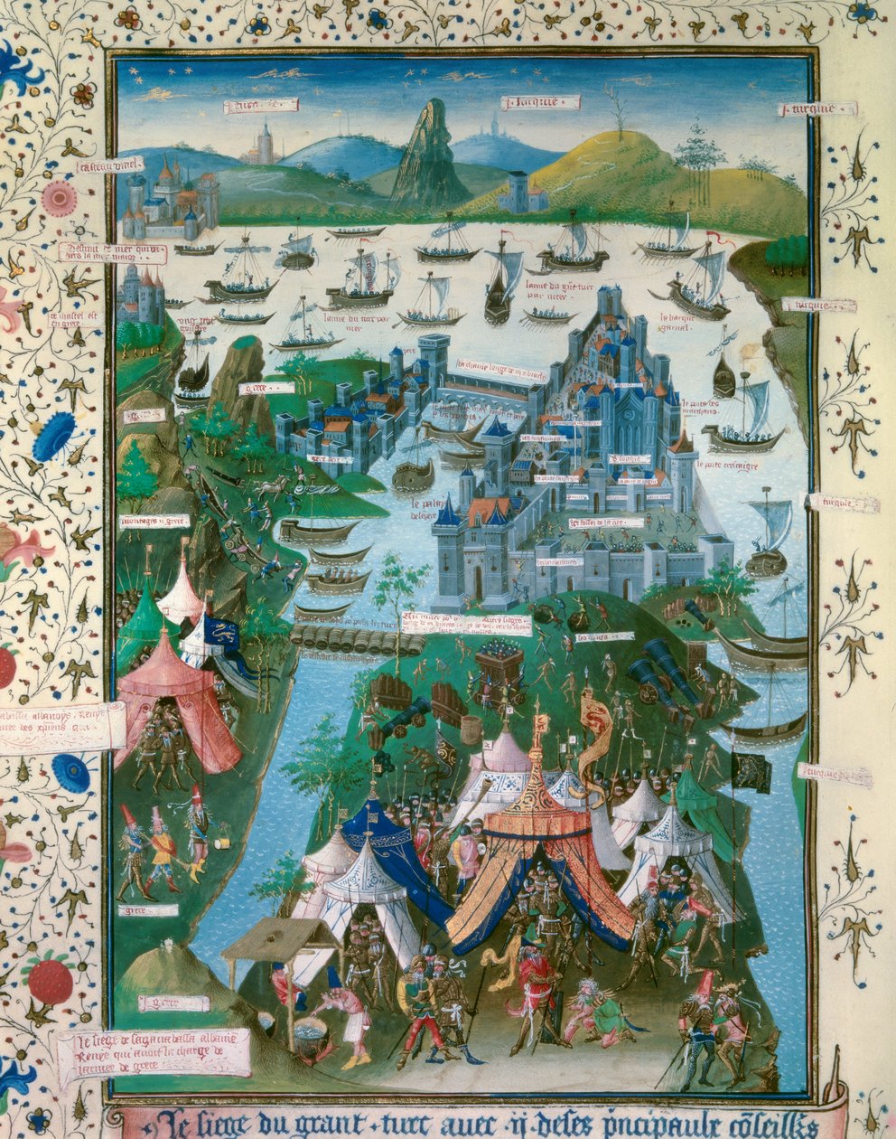 Maomé II: o cerco (captura ou queda) de Constantinopla pelos turcos otomanos de Maomé II de Jean I Le Tavernier