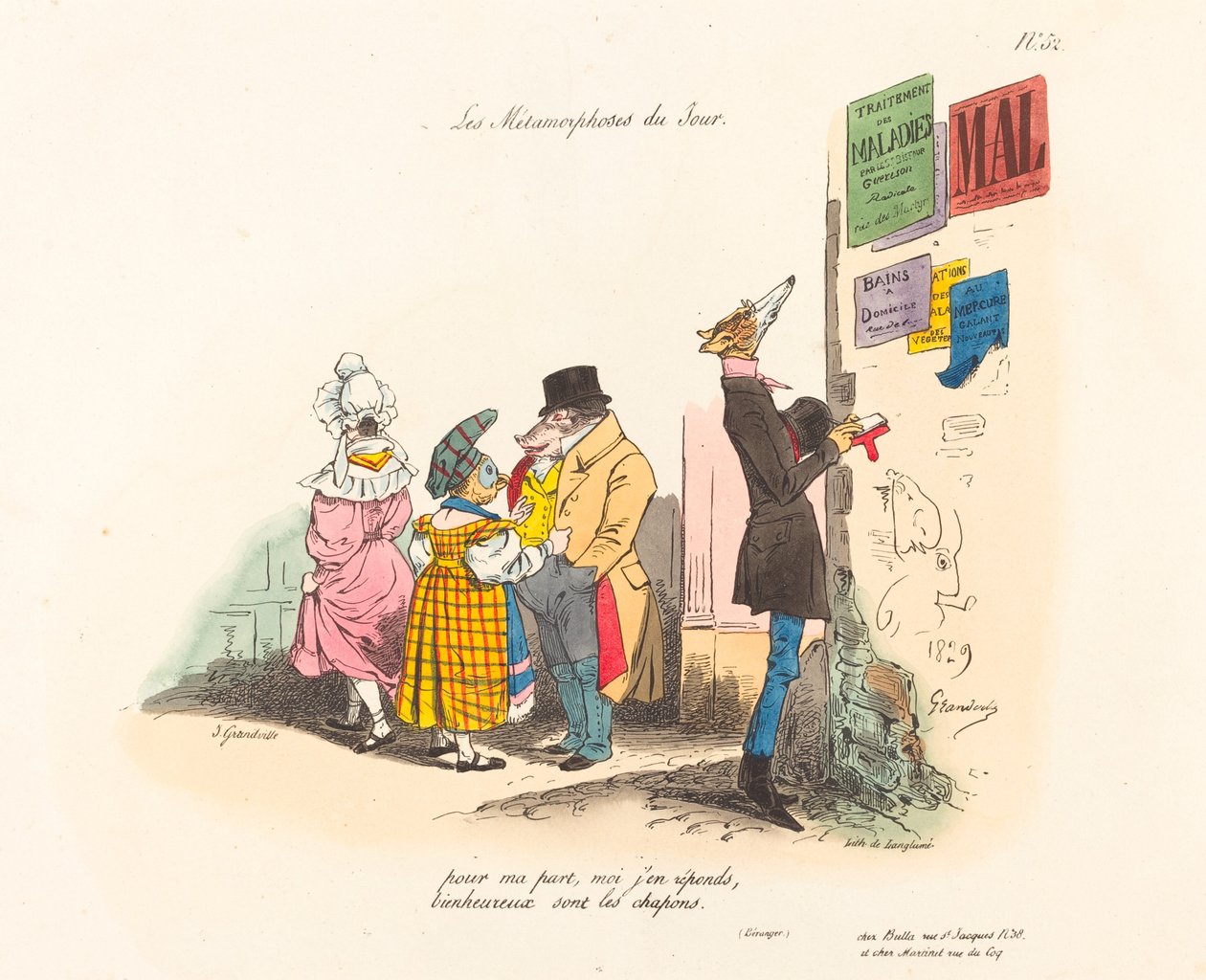 Metamorfoses do dia: arrependimentos, ou nunca até a próxima vez de Jean Ignace Isidore Grandville
