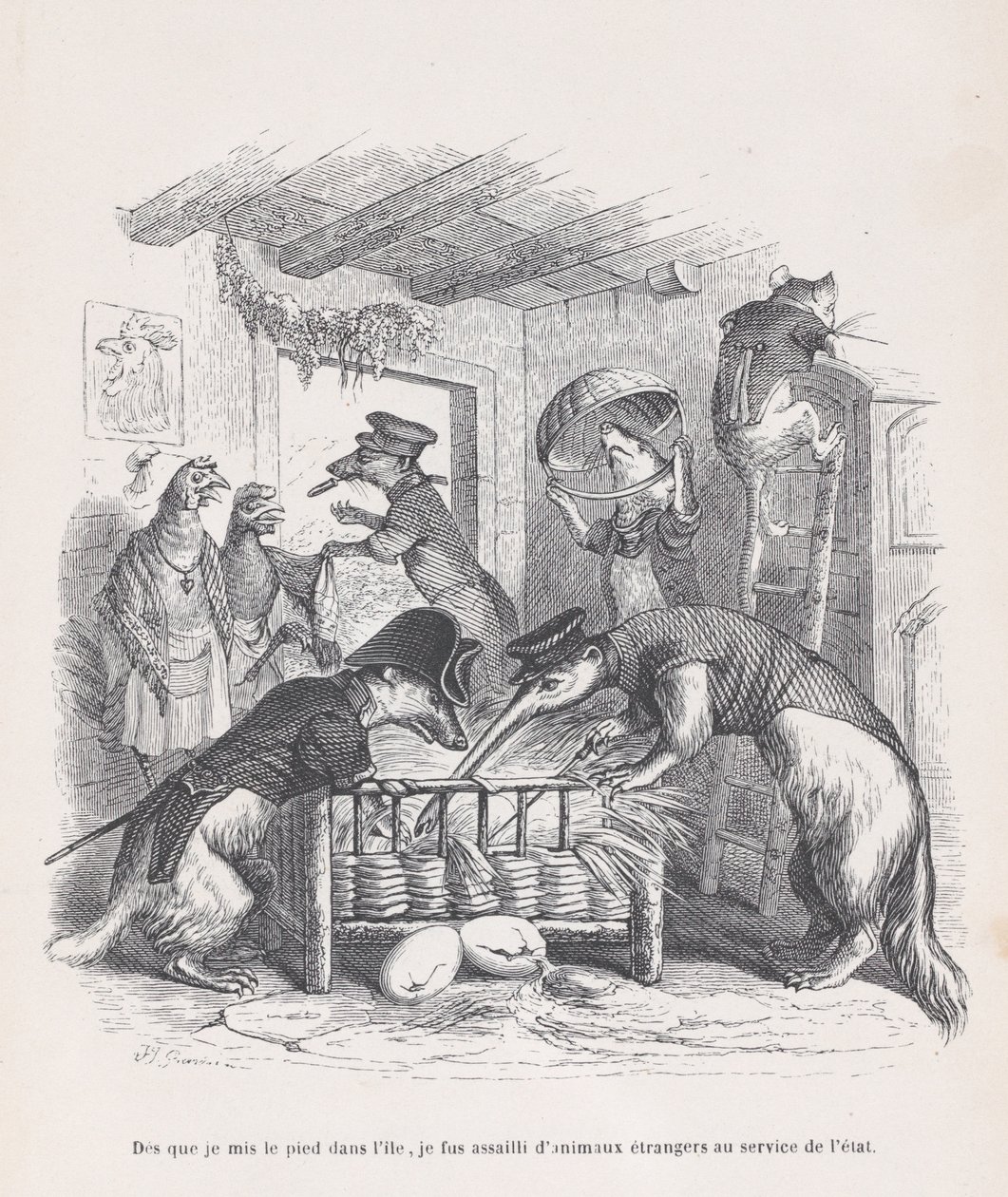 Assim que pus os pés na ilha... das Cenas da Vida Privada e Pública..., ca. 1837-47. de Jean Ignace Isidore Gérard