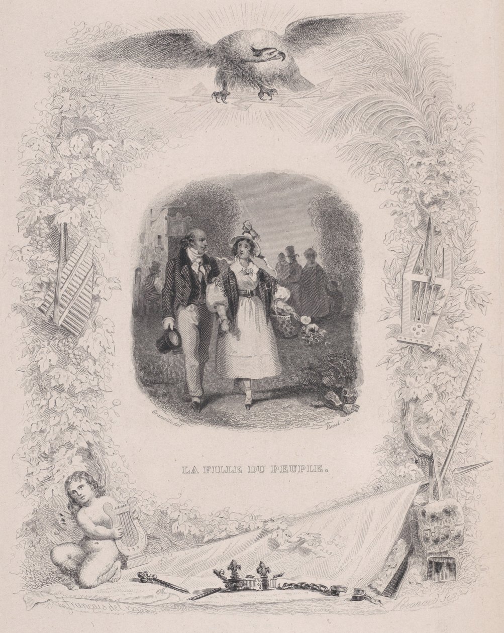 Filha do Povo de As Canções de Béranger, 1829. de Jean Ignace Isidore Gérard