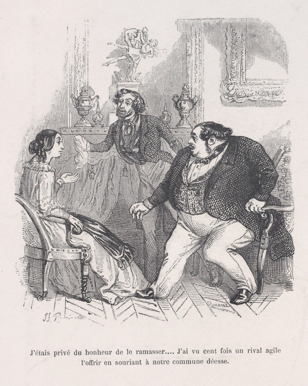 Fui privado da felicidade de apanhá-lo... vi cem vezes um rival ágil..., 1843. de Jean Ignace Isidore Gérard