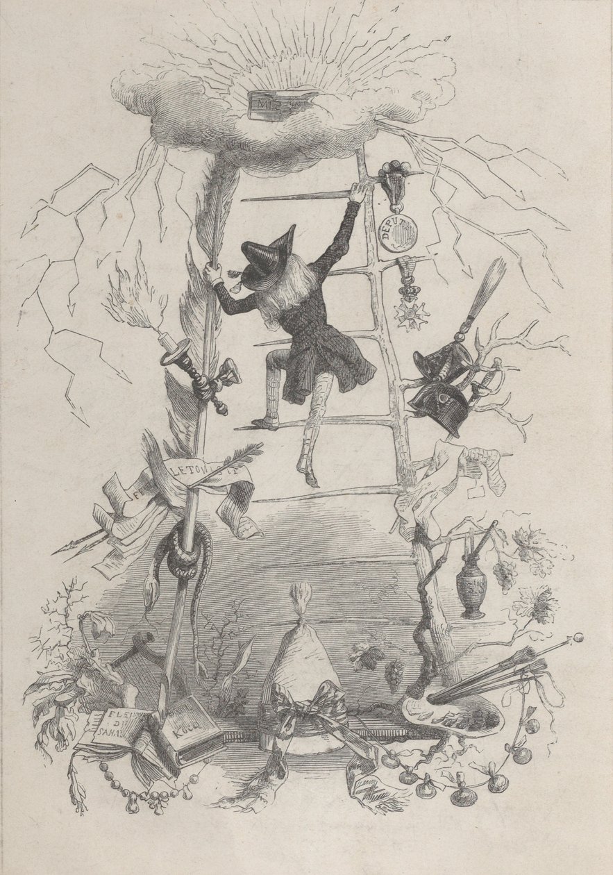 Ilustração em Jérôme Paturot, de Louis Reybaud, Paris, 1846, ca. 1846. de Jean Ignace Isidore Gérard