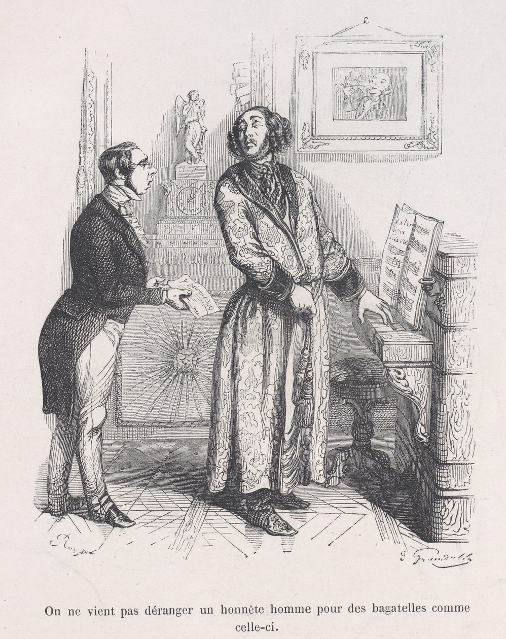 Não se incomoda um homem honesto com bagatelas como esta. das Pequenas Misérias de Huma..., 1843. de Jean Ignace Isidore Gérard