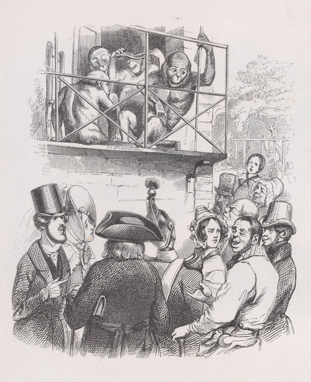 Orangotangos de The Complete Works of Béranger, 1836. de Jean Ignace Isidore Gérard