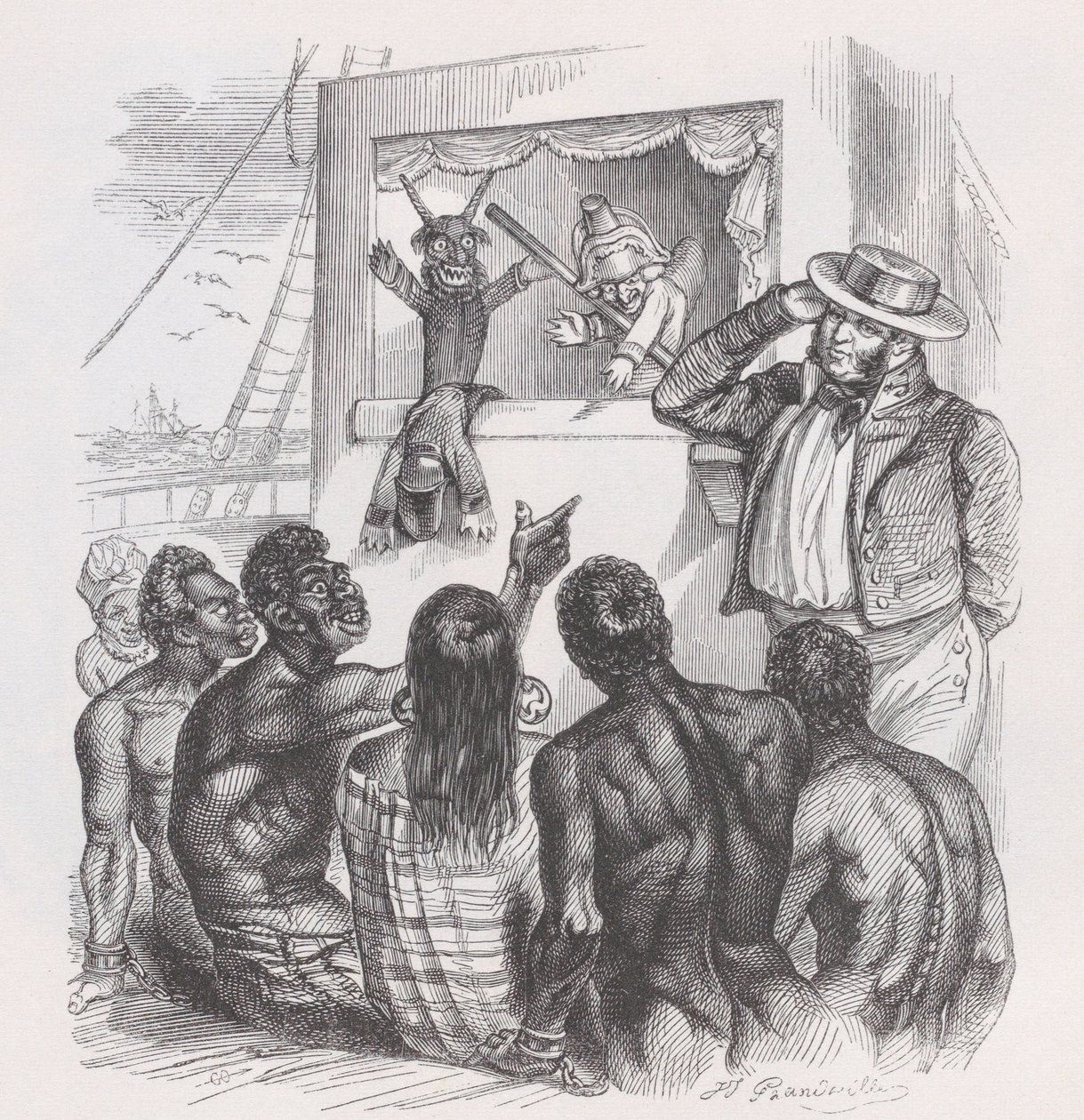 The Black and the Puppets from The Complete Works of Béranger, 1836. de Jean Ignace Isidore Gérard