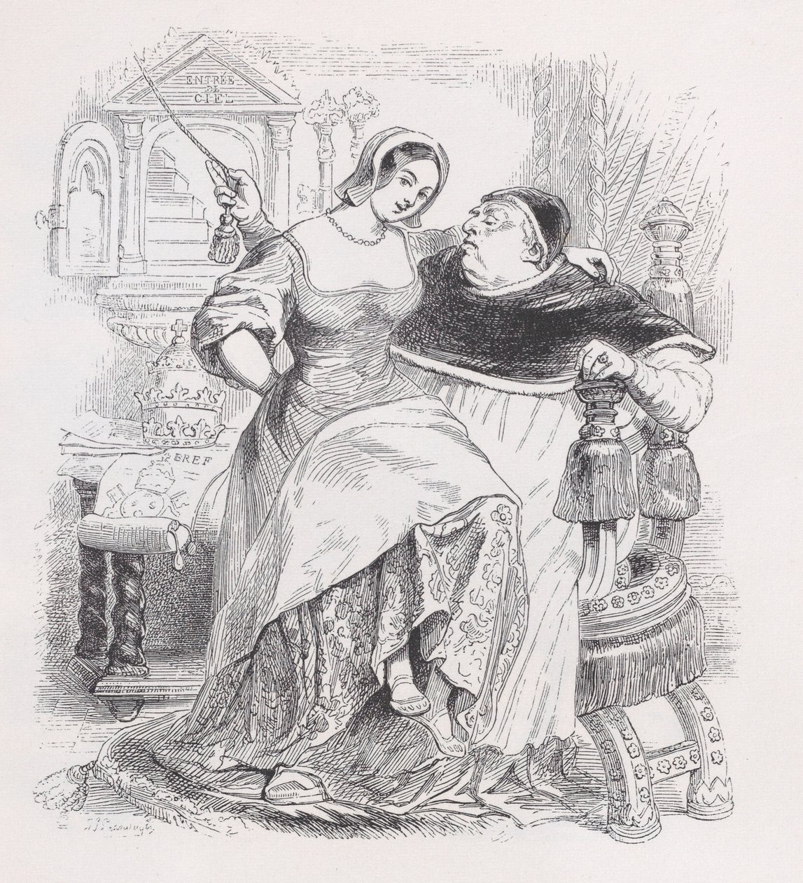 O Bom Papa das Obras Completas de Béranger, 1836. de Jean Ignace Isidore Gérard
